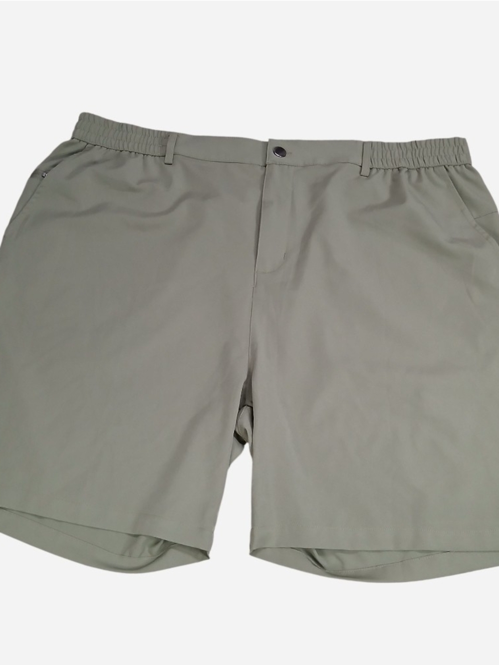 Gradual Men’s Beige Solid Chino Shorts Elastic Waist Big & Tall 3XL